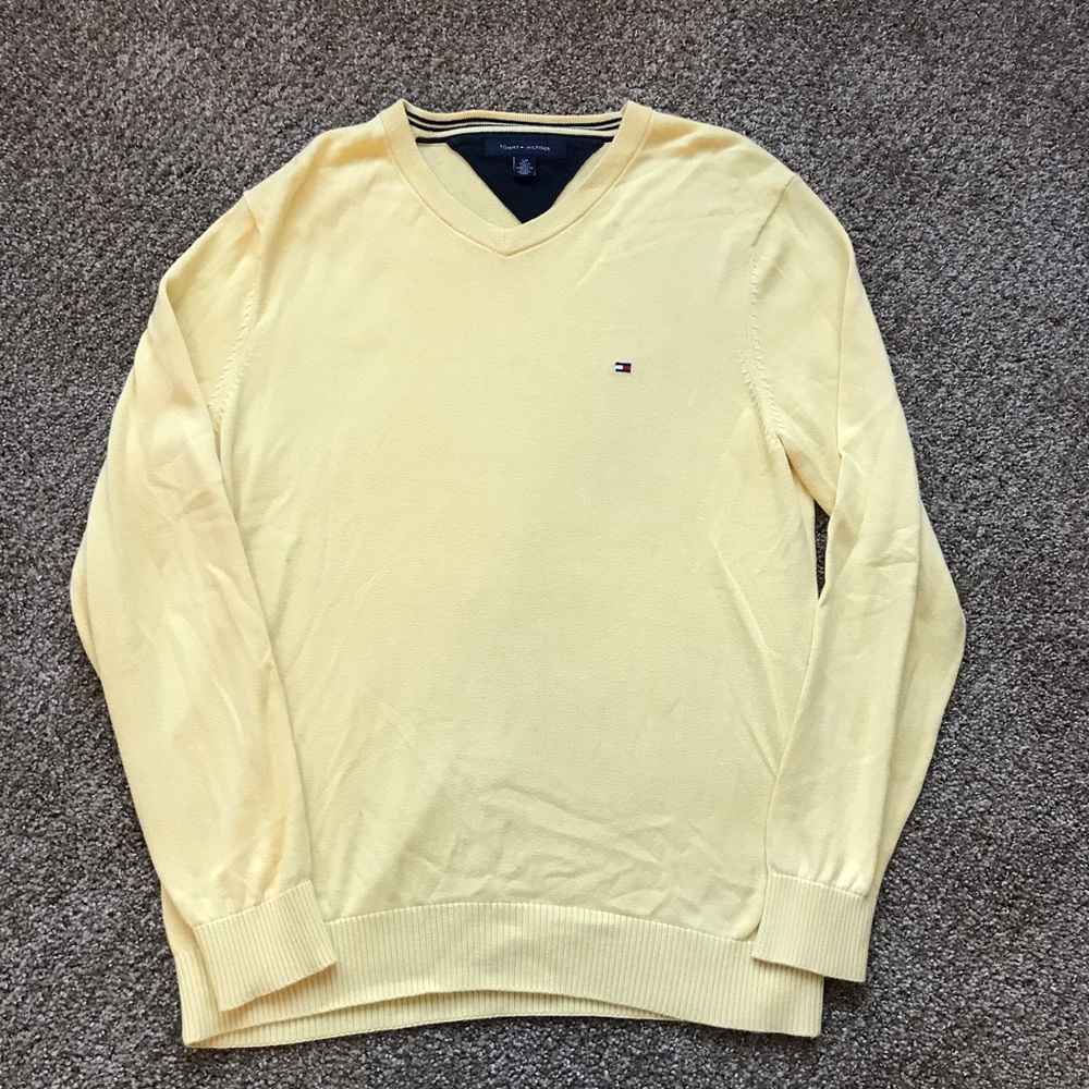 Tommy Hilfiger Long Sleeve V-Neck - Yellow